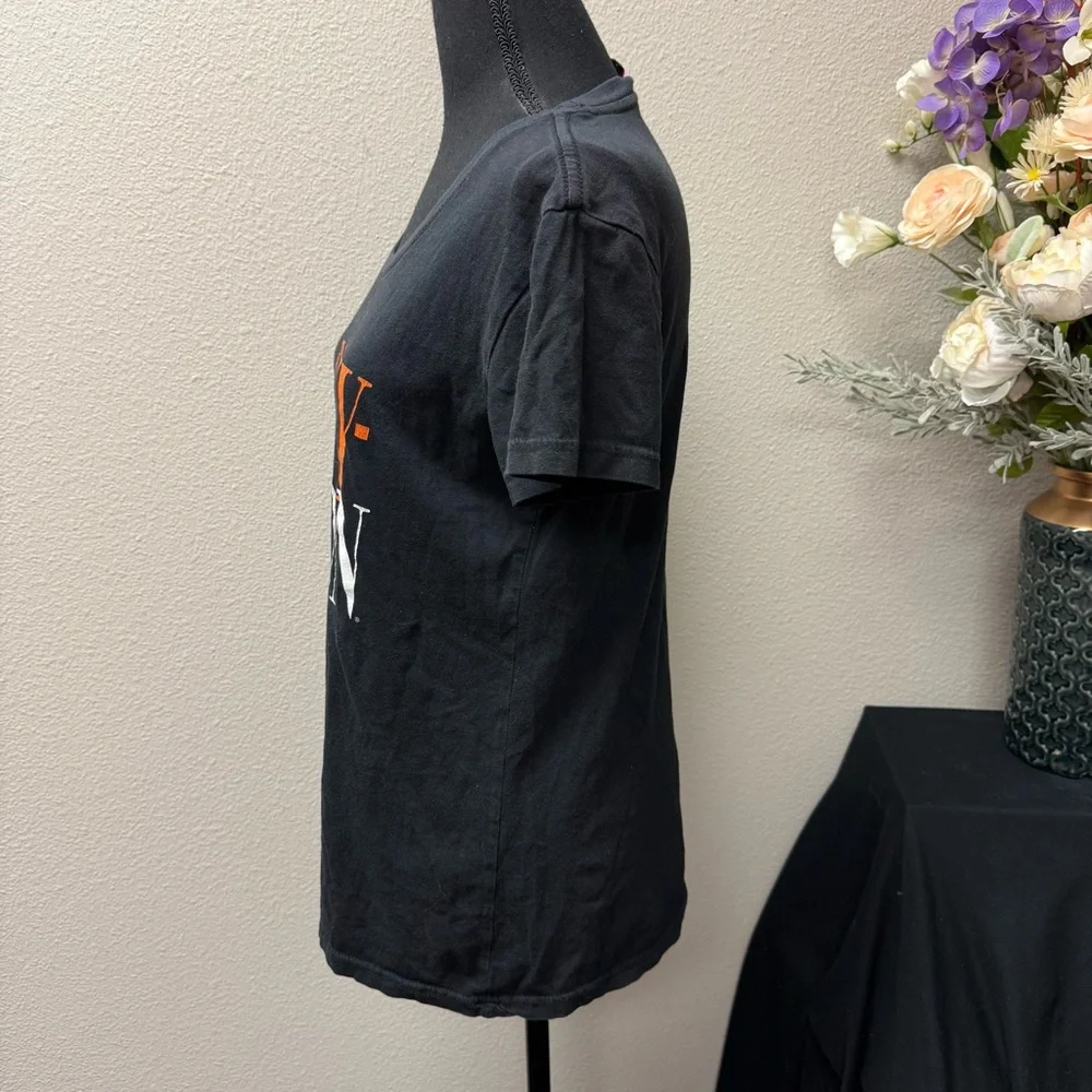 Harley Davidson Black Orange Graphic Logo Motorcycle Biker Tee Shirt L - Picture 3 of 10